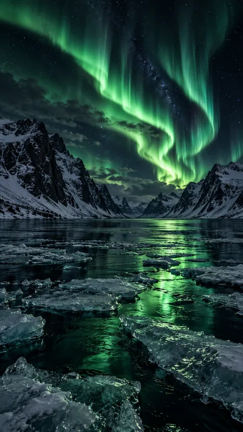 Green Fire Over Black Water