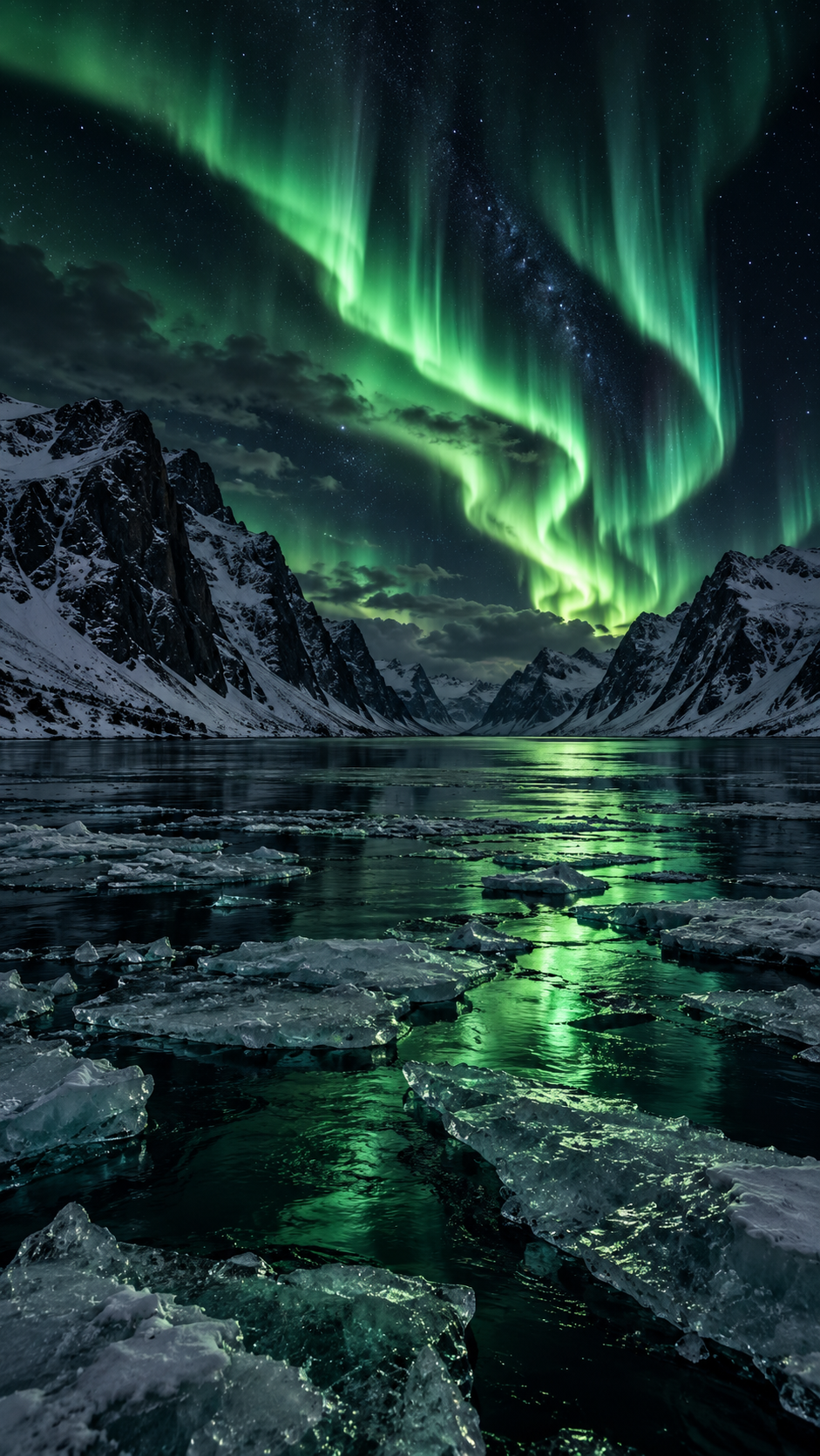 Green Fire Over Black Water