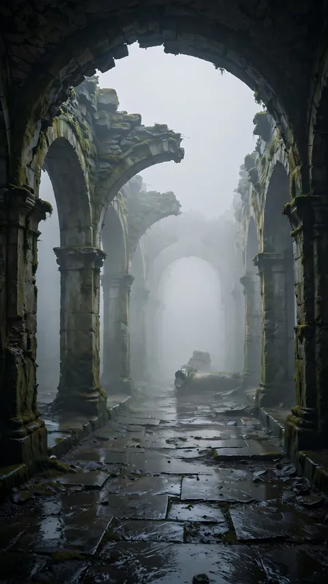 Arches Lost in White Silence
