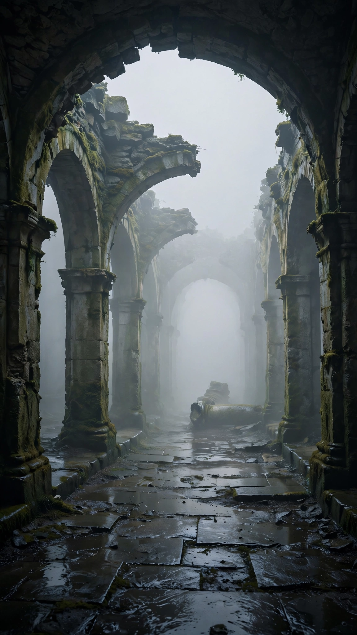 Arches Lost in White Silence