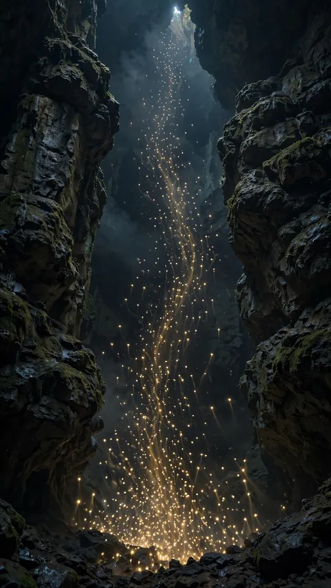 Lanterns Rising Through Stone