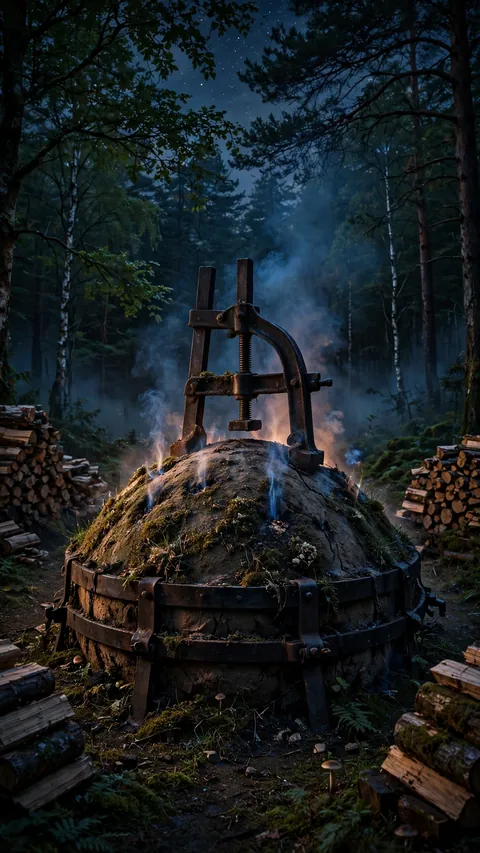 Smoke Over the Charcoal Clamp