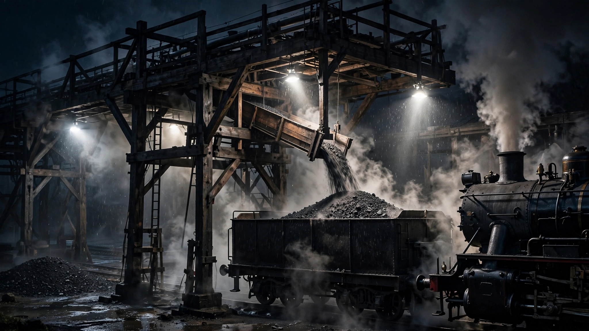 The Coaling Stage at Night