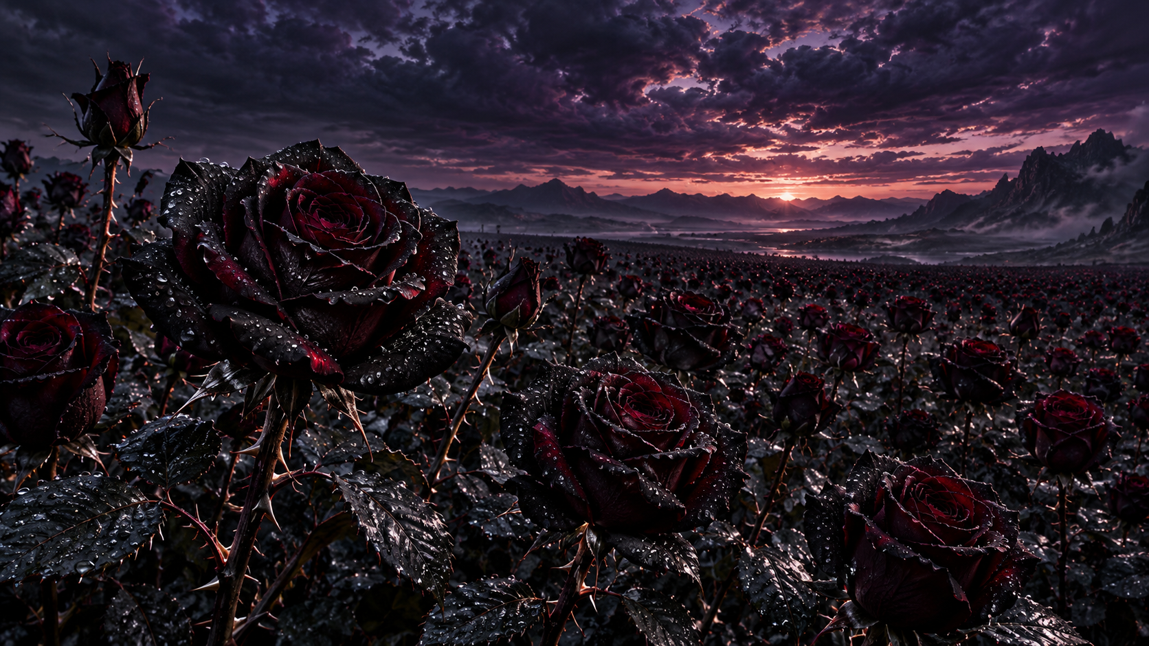 The Field of Black Roses