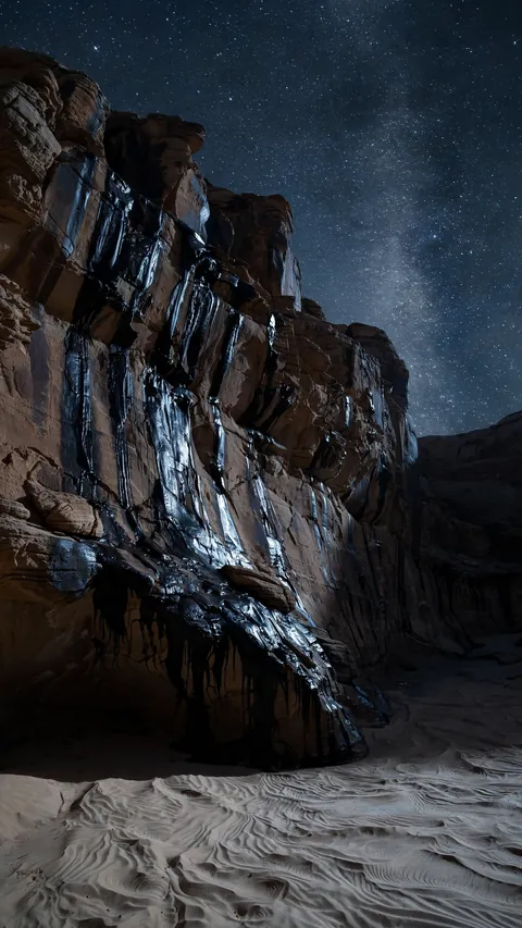 Black Streaks on Sandstone