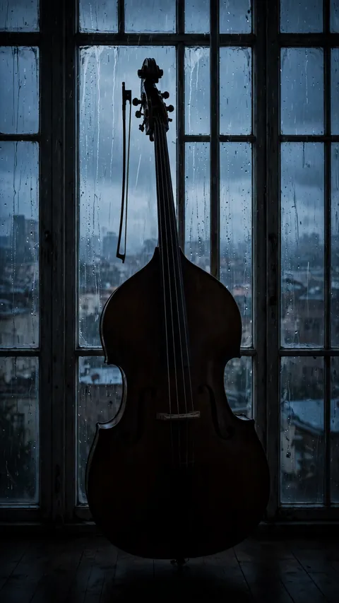 Silhouette of a Double Bass