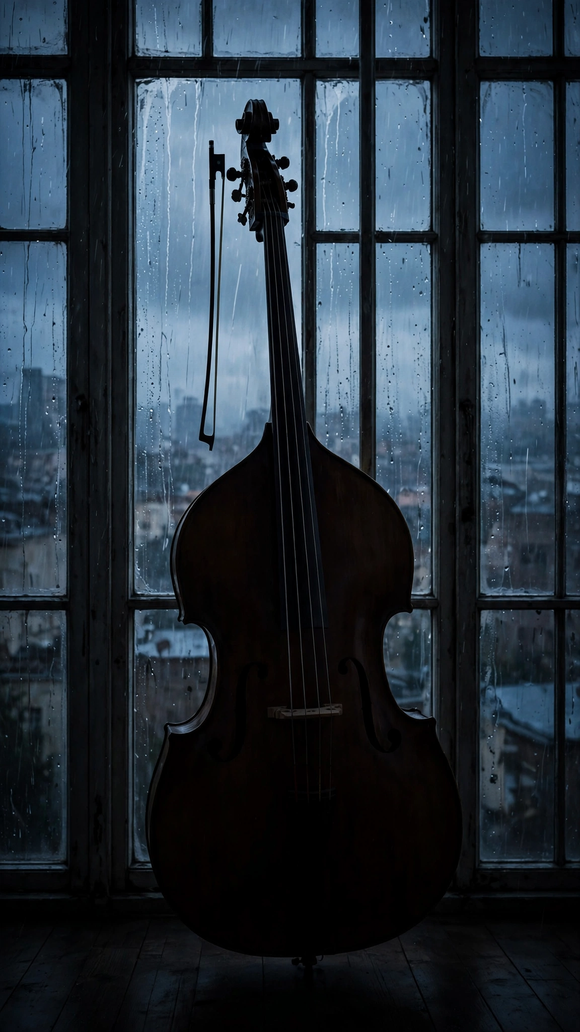 Silhouette of a Double Bass