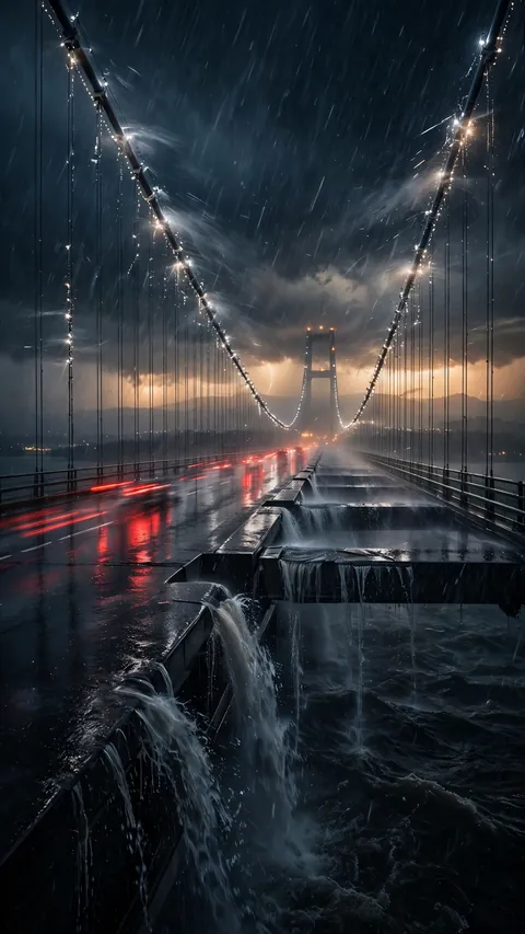 Cables Dissolving Into Rain