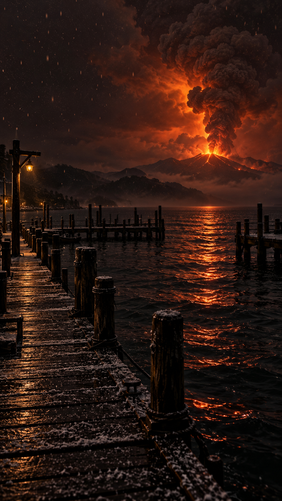 The Harbor Under the Burning Sky