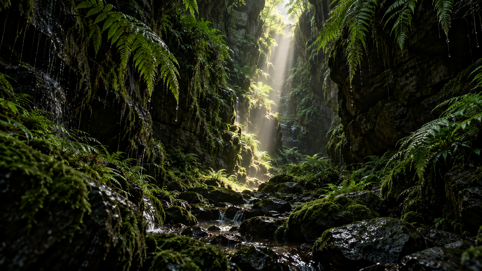 Light Falls in Green
