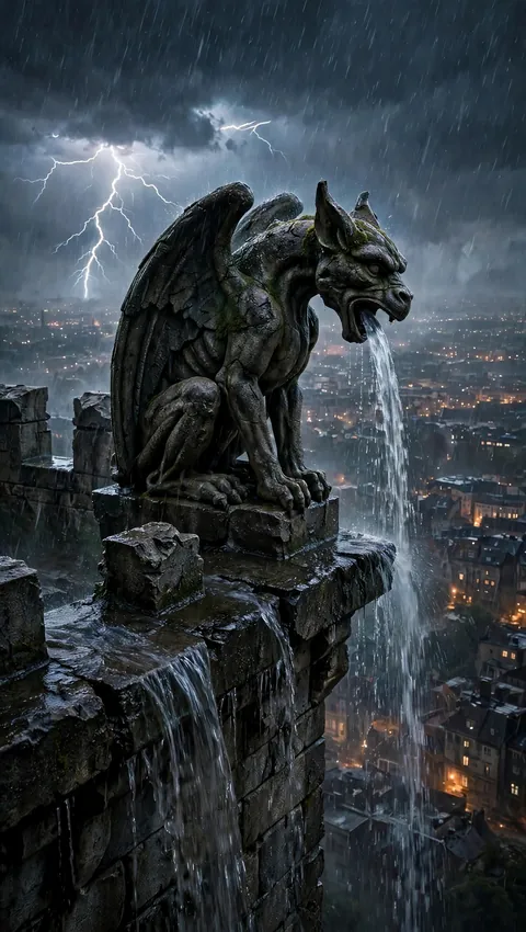 The Gargoyle Watches the Storm