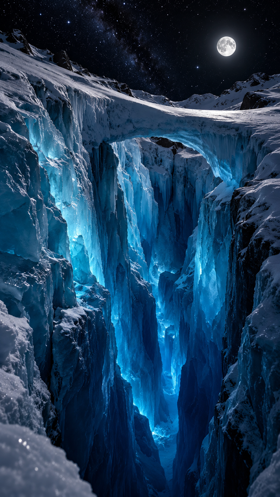 Blue Fire in the Ice