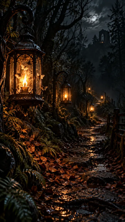 Lanterns on the Winding Path