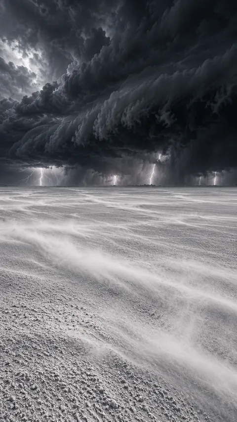 White Ground, Black Sky