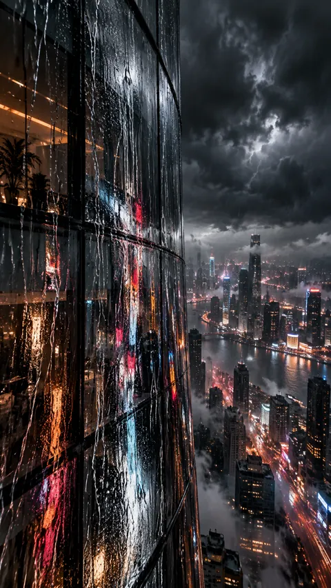 The City Through Rivulets