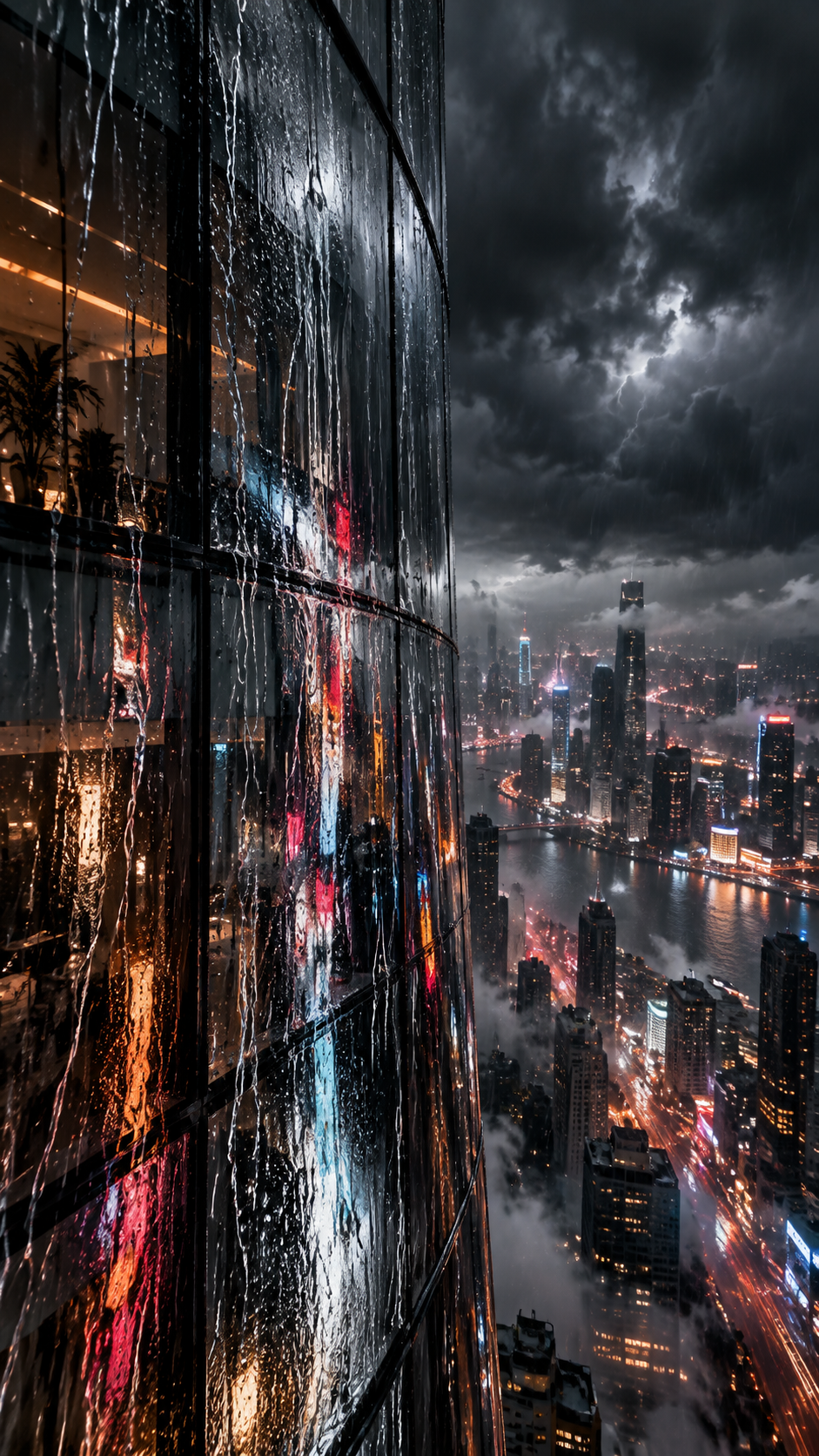 The City Through Rivulets