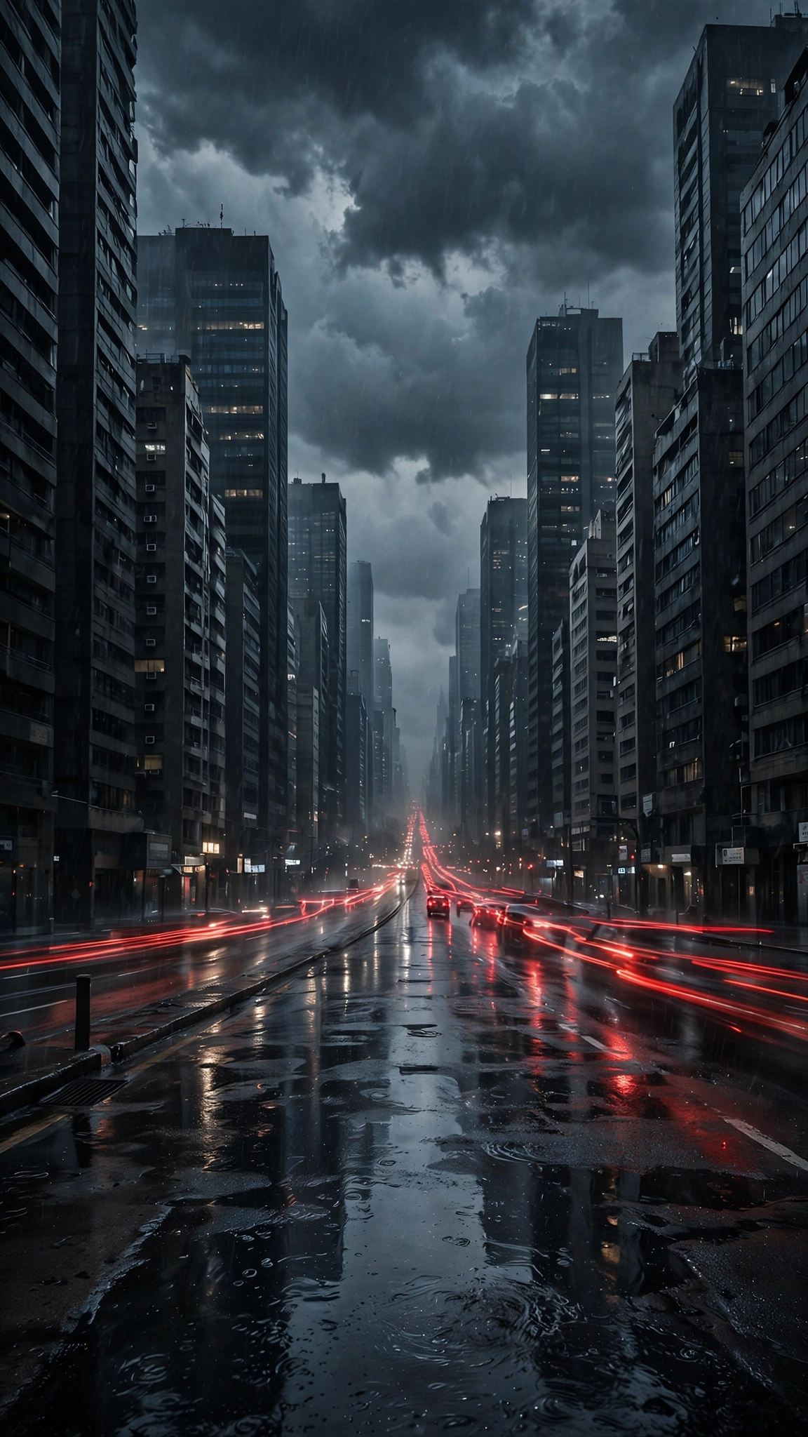 Rain-Slicked Avenue