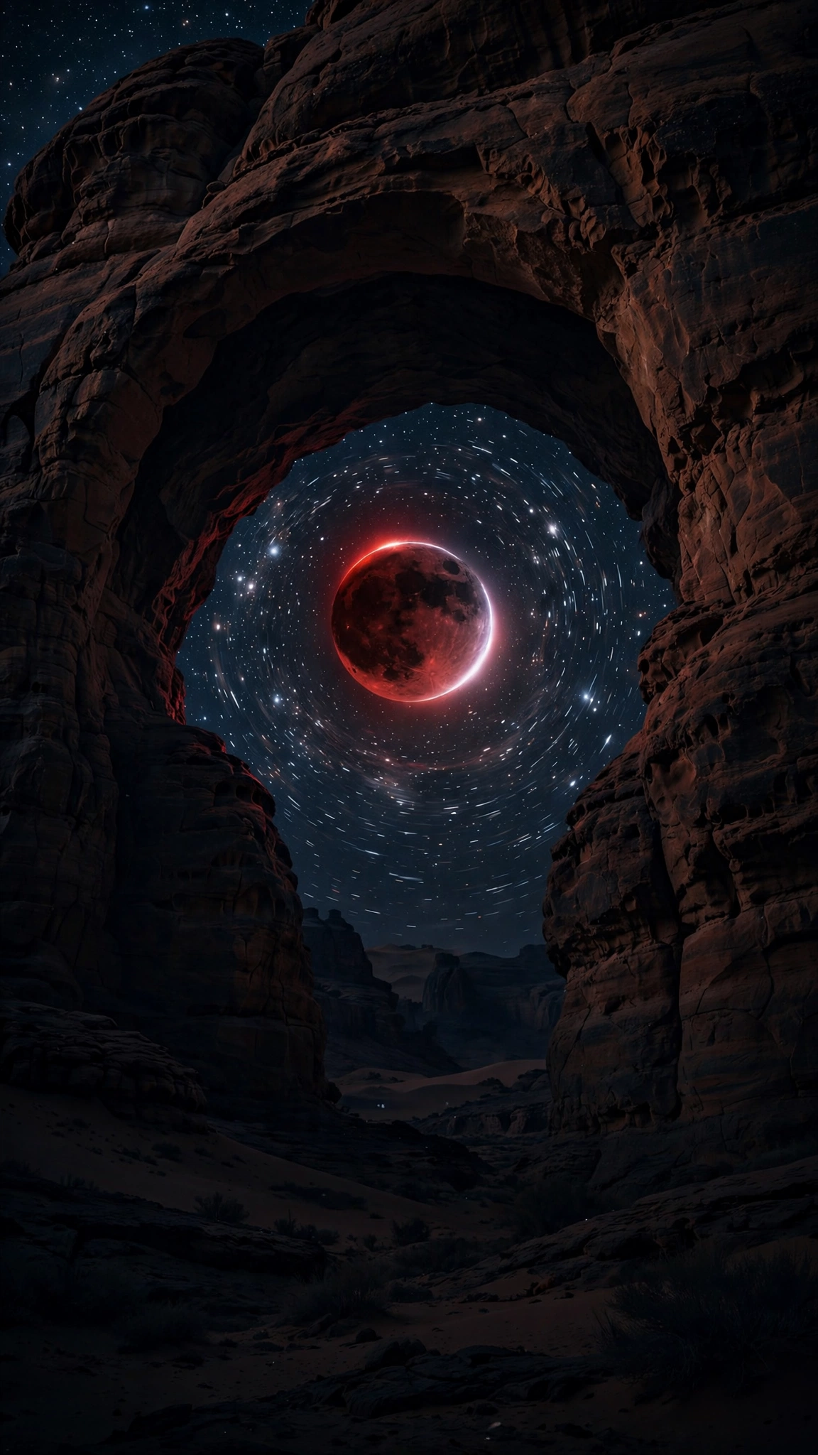 The Arch Frames the Eclipse