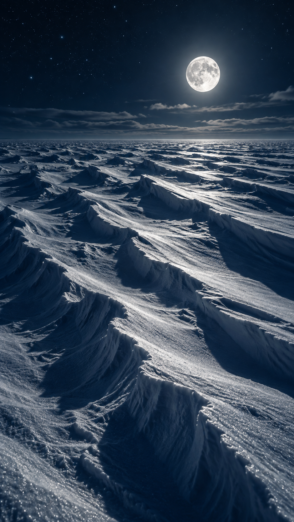 Moonlight on Carved Snow