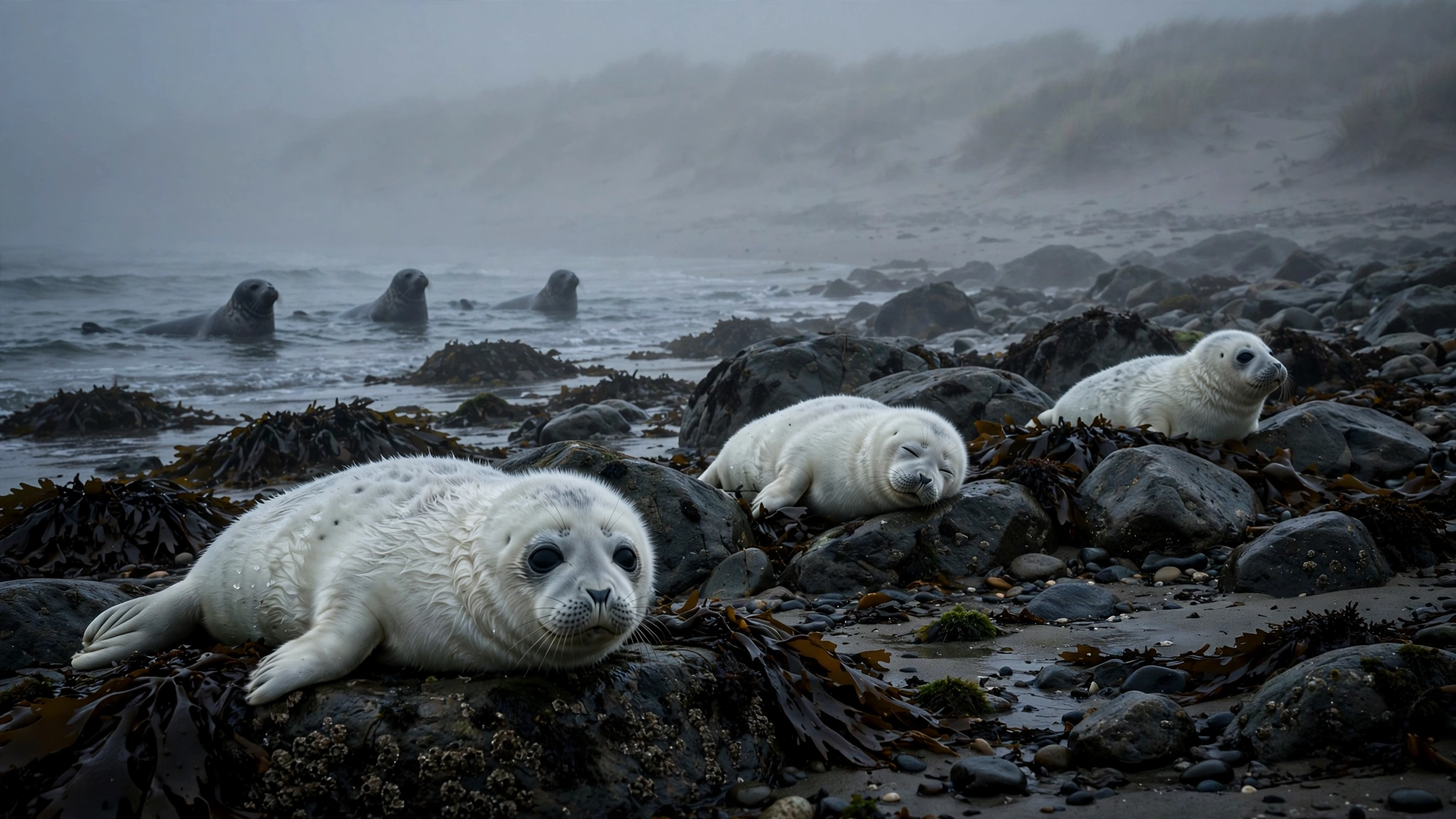 Seal Pups in Fog