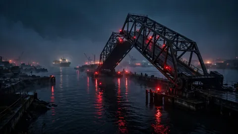 The Swing Bridge at Night