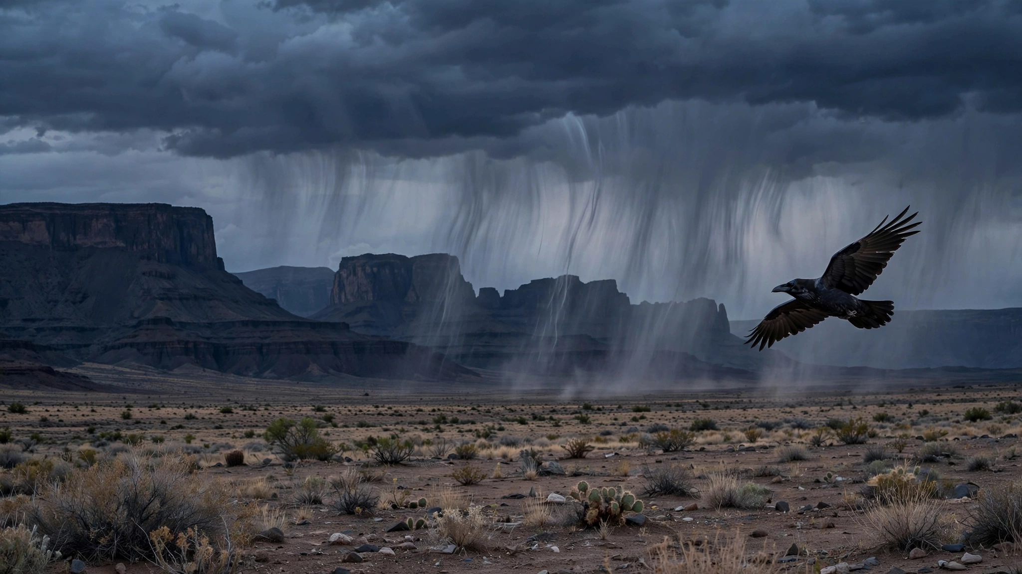 Virga Shafts at Dusk