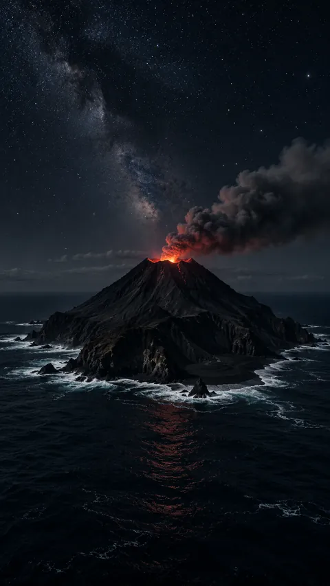 The Island Alone on Dark Water