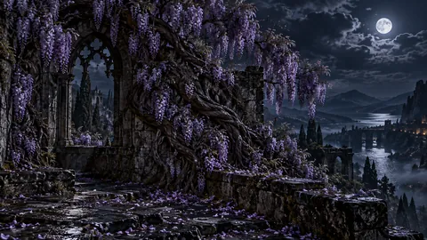 Purple Falls in the Dark